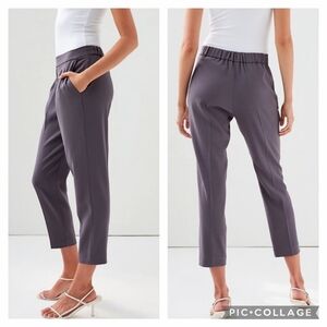 Babaton Aritzia FINAL $ Kinetic Gray Cohen Pleated Pull On Cropped Trouser Pants